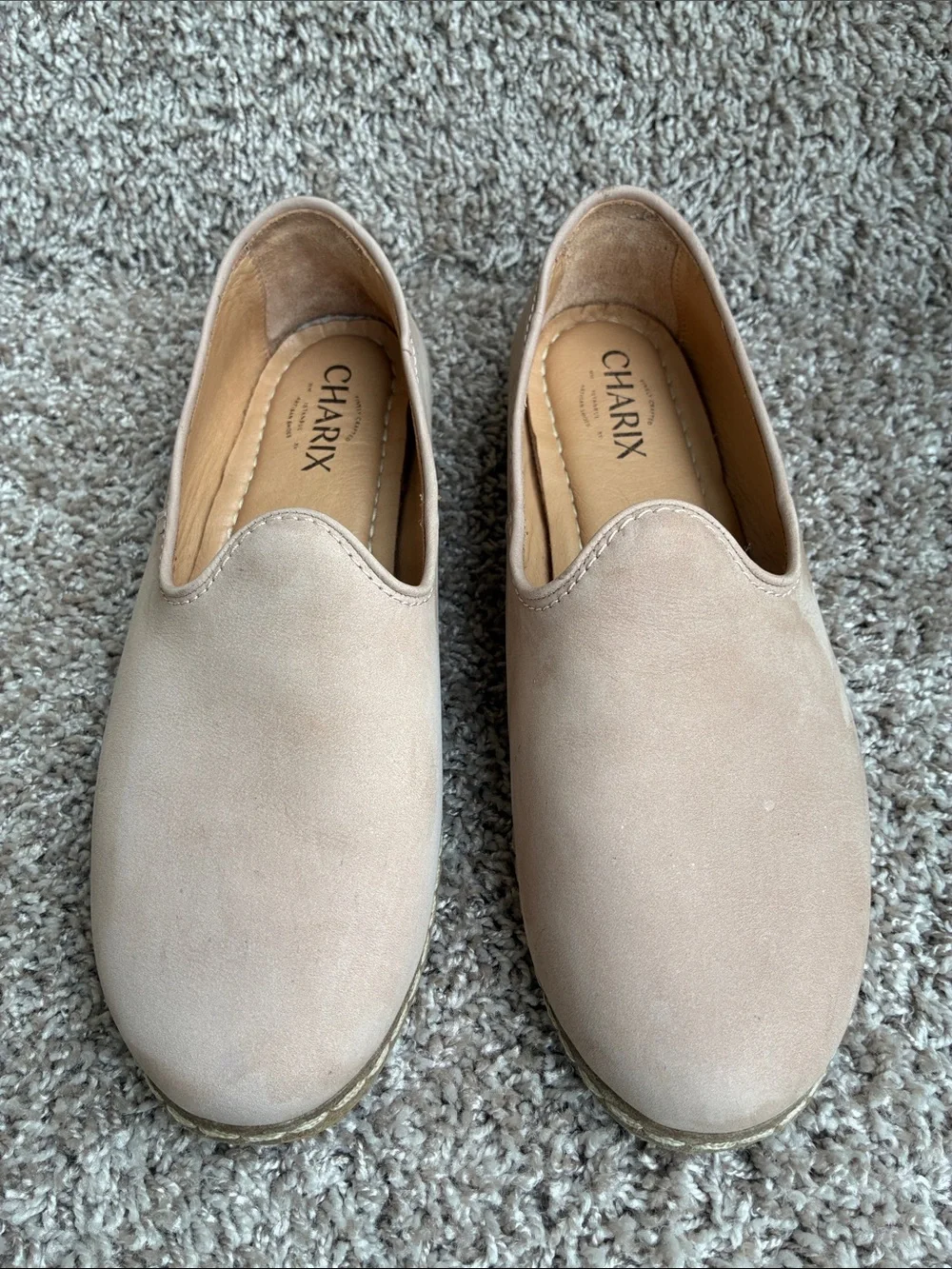 CHARIX Women’s Safari Beige Nubuck Slip-On Loafer size 40 EU